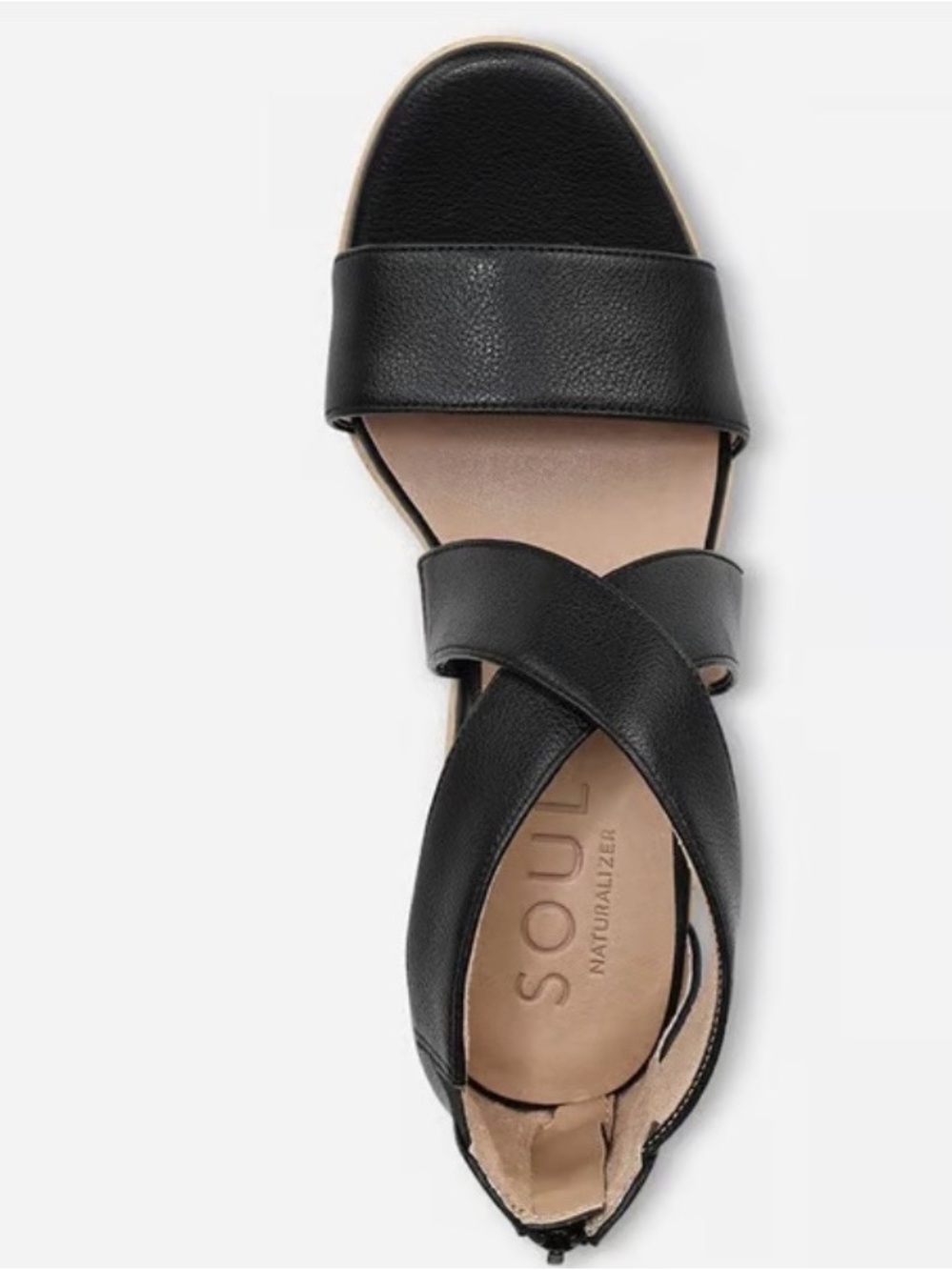 SOUL Naturalizer Good Times Black Strappy Wedge Sandals NIB, Sz. 8 Wide - Picture 5 of 12